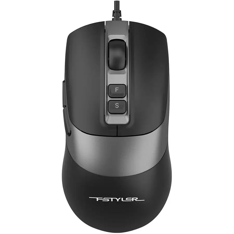 A4TECH FM50S Plus Optical Mouse | 4000DPI, 5-Level Resolution, 4-Level Report Rate, 4-Way Smart Wheel, Silent Clicks, Symmetric Fit, Black
