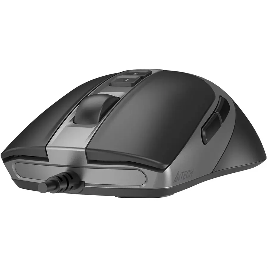 A4TECH FM50S Plus Optical Mouse | 4000DPI, 5-Level Resolution, 4-Level Report Rate, 4-Way Smart Wheel, Silent Clicks, Symmetric Fit, Black