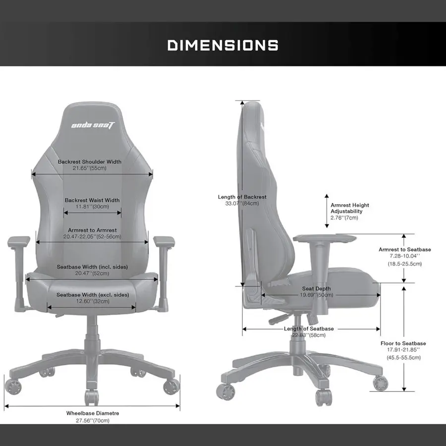 Anda Seat Luna Large Gaming Chair | Ergonomic Reclining Design, PVC Leather, Heavy Duty Neck and Back Support, Rocking Function, Black and Red,, Free Shippin