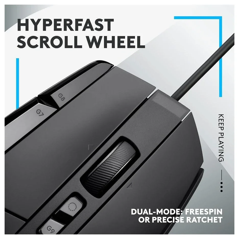 Logitech G502 X Gaming Mouse Wired | HERO 25K Sensor, LIGHTFORCE Switches, Dual-Mode Scroll Wheel, 89 Grams, Black 910-006142