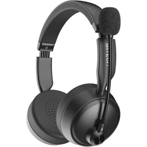 A4TECH BH230 Wireless Headset | Bluetooth 5.3, Noise-Cancelling Mic, 40mm Speaker Unit, 90 Degree Flat Foldable, Black