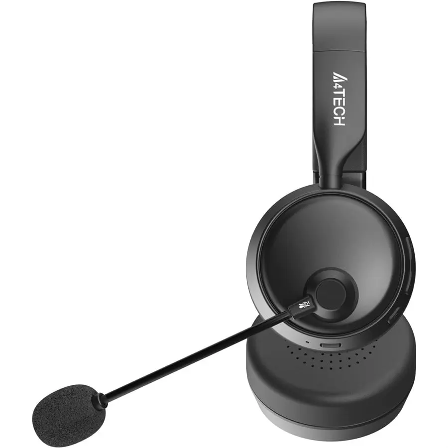 A4TECH BH230 Wireless Headset | Bluetooth 5.3, Noise-Cancelling Mic, 40mm Speaker Unit, 90 Degree Flat Foldable, Black - Image 3