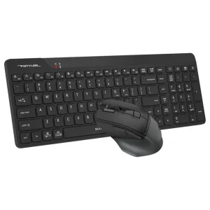 A4TECH FG2400 Air2 Wireless QuietKey Combo Set | 2.4G, 2000 DPI, 4-Level Adjustable, Black