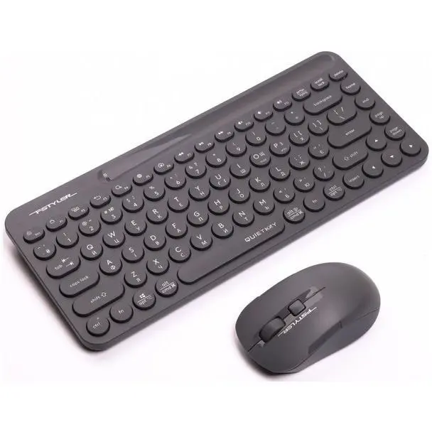 A4TECH FG3200 Air2 Wireless Combo Desktop Set | QuietKey Keyboard & Air Mouse, Grey