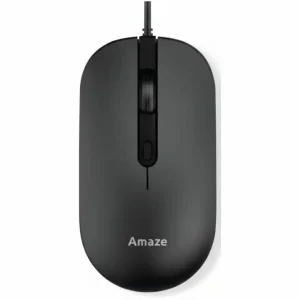 Amaze Probus A704 Wired Mouse | Adjustable 800/1200/1600/2400 DPI, 4 Buttons, Silent Touch, Ergonomic Design, USB 1.6m Cable, Black