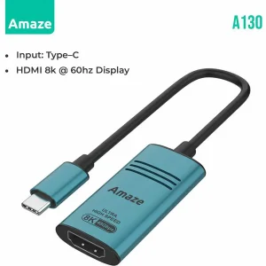 AMAZE Type-C to HDMI Adapter A130 8K@60Hz Output Aluminum Alloy Build for USB-C Devices