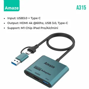 AMAZE Type-C + USB to 3-in-1 Hub A315 with HDMI 4K