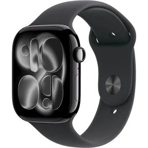 Apple Watch Series 11 GPS 46mm Smartwatch Jet Black Aluminum Case | Black Sport Band M/L, Always-On Display, Sleep Score, Fitness Tracker, Water Resistant