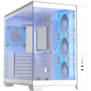 Asus A32 Plus TG ARGB Case Midtower ATX | Tempered Glass, 4 ARGB Fans, 360mm Radiator Support, USB 3.2 Gen 2 Type-C, 420mm GPU, White