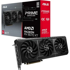 ASUS Prime Radeon RX 9070 XT OC Edition Graphics Card | 16GB GDDR6, PCI Express 5.0, HDMI 2.1b and 3x DisplayPort 2.1a, 2.5 Slot, PRIME-RX9070XT-O16G