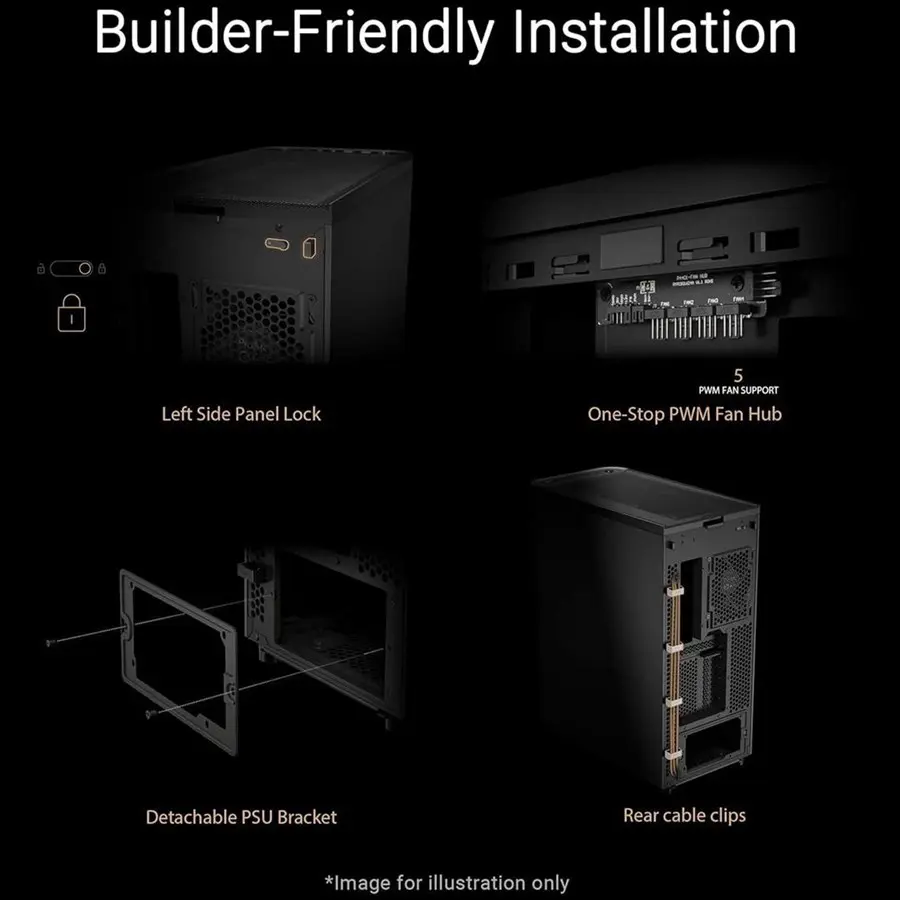 Asus ProArt PA401 Wood Edition ATX Mid-Tower Case Tempered Glass | FSC-Certified Wooden Front Panel, Dual 160mm Fans, USB-C 20Gbps, Natural Style Crafted Wood - Image 3