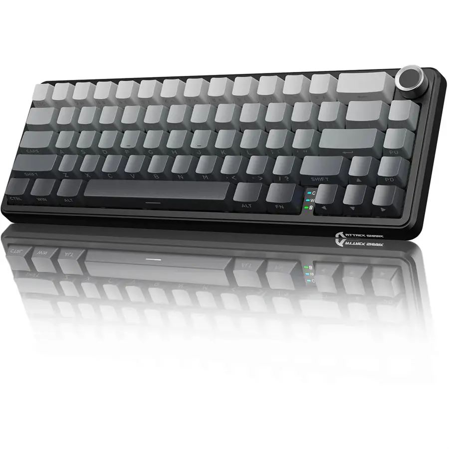 ATTACK SHARK X66 Wireless Mechanical Keyboard | 60% Layout, Hot-Swappable Strawberry Switch, Side Printed PBT Keycaps, Bluetooth 2.4G Type-C Wired, 3000mAh Battery, Moonlit Night
