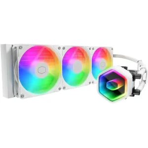 Cooler Master MasterLiquid 360 Core II CPU Liquid Cooler | Dual Chamber Pump, Customizable ARGB Lighting, Maintenance-Free, Quiet Operation, Easy Install, White