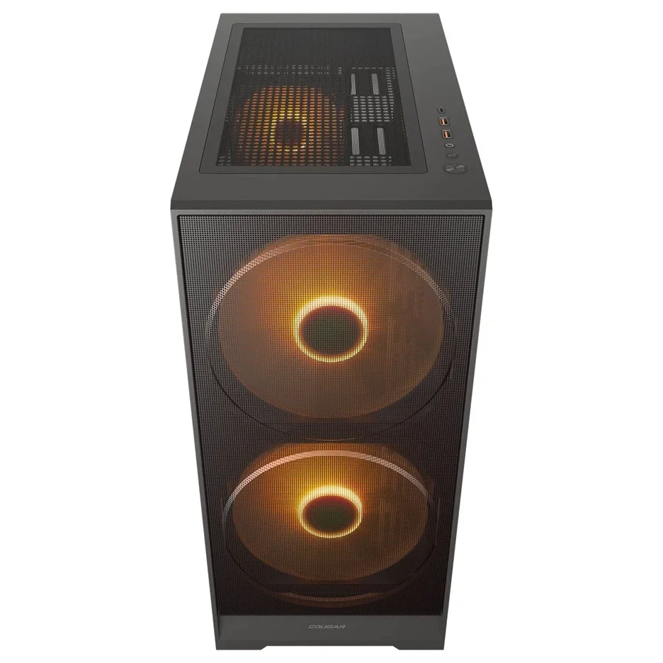 Cougar AIRFACE 180 Mid Tower Case | Dual 180mm ARGB Front Fans, 120mm Rear Fan, Up To 8 Fans, 340mm GPU Clearance, USB 3.2 Gen 2 Type-C, Black - Image 4