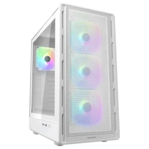Cougar AIRFACE PURE RGB Mid Tower Case | 3x120mm Front RGB Fans, 1x120mm Rear RGB Fan, Up To 240mm AIO, Up To 320mm GPU, White