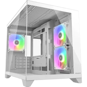 Cougar FV150 Mini RGB PC Case Mini Tower | Dual Chamber Design, Supports Up To 400mm GPU, Supports Up To 360mm AIO, White