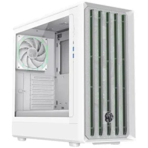 GameMax Claw 460 WH | Mid-Tower ATX Gaming Case, 4xARGB Fans, Front Steel Mesh Airflow, Side Panel Ventilation Holes, Up To 360mm Radiator, White
