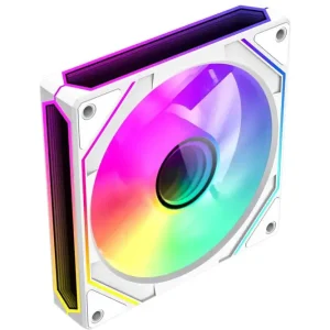 GameMax FN12A-S8I-RW ARGB Fan | Reverse 120mm, White Frame, Intelligent Speed Control, Inner and Outer Light, Shockproof Design, Reverse Blade, Case Fan, White
