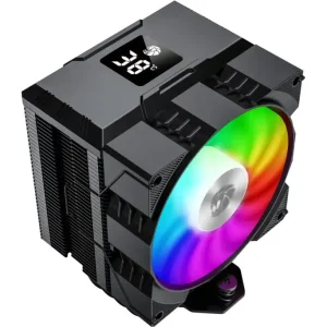 GameMax Gamma90 Digital BK Tower CPU Air Cooler Painted Black Four Heat Pipes ARGB Lighting Effects Temperature Display