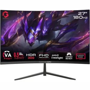 GAMEON GOC27F180VA Pro Series 27" FHD | 180Hz, MPRT 0.5ms, HDMI 2.1, VA Panel Curved Gaming Monitor (Supports PS5) - Black