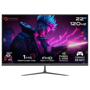 GAMEON GOES22FHD120IPS Monitor | 22-Inch Full HD 1920x1080 120Hz 0.5ms IPS HDMI 2.1 FreeSync NVIDIA G-Sync Compatible PS5 Supported HDR, Black