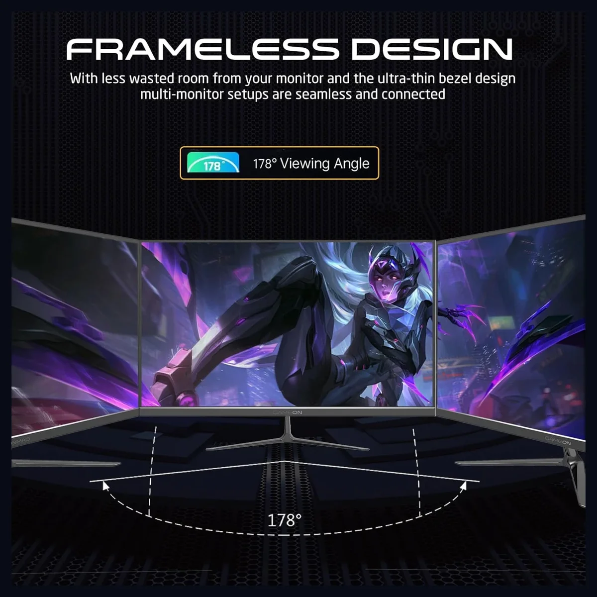 GAMEON GOES22FHD120IPS Monitor | 22-Inch Full HD 1920x1080 120Hz 0.5ms IPS HDMI 2.1 FreeSync NVIDIA G-Sync Compatible PS5 Supported HDR, Black - Image 5