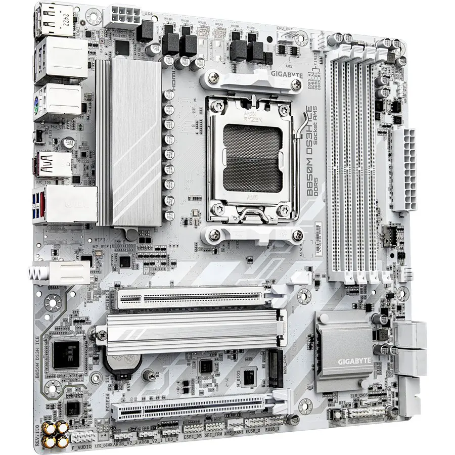 Gigabyte B850M DS3H ICE Motherboard | AMD Socket AM5, X3D Turbo Mode, Digital 8+2+2 VRM, Dual Channel DDR5, 2xM.2 Including PCIe 5.0, 2.5GbE LAN - Image 4