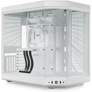 HYTE Y70 Modern Aesthetic Case Snow White - Dual Chamber Panoramic Tempered Glass Mid-Tower ATX Computer Gaming Case - with PCIE 4.0 Riser Cable Included