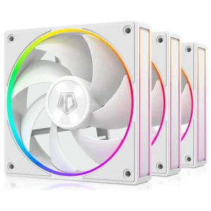 ID-Cooling AF-127-ARGB-W Trio Case Fan | 120mm 3 Pack, Up To 78CFM, White