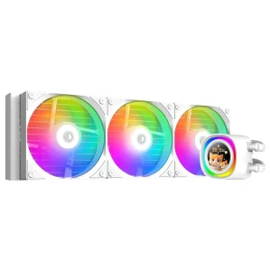 ID-Cooling FX360 LCD ARGB AIO 360mm Liquid CPU Cooler | 1.48" LCD Display, ARGB, White