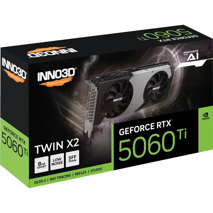 INNO3D GEFORCE RTX 5060 TI 8GB TWIN X2 Video Graphics Card N506T2-08D7-193075N 8GB GDDR7 128-bit | SFF Ready, DLSS 4 - Image 3