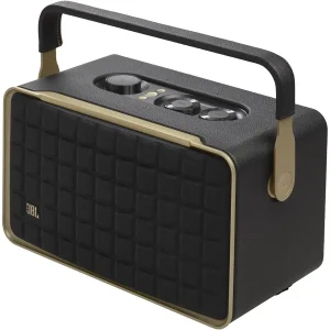 JBL Authentics 300 | Portable Smart Home Speaker Bluetooth WiFi - Built in Battery - Built in Alexa and Google Assistant - Black JBLAUTH300BLKAS