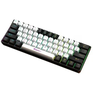 JERTECH JK540 Wired Gaming Mechanical Keyboard | 60% Layout, RGB Backlighting, Mechanical Switches, 61 Keys, White and Black