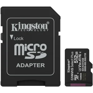 Kingston Canvas Select Plus MicroSD Memory Card | 512GB, Read Up To 150MB/s, V30 A1 UHS-I, With SD Adapter, SDCS3/512GB