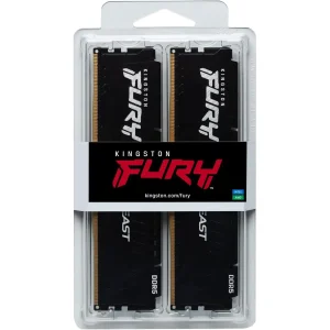 Kingston FURY Beast Black DDR5 Desktop Gaming Memory Kit | 16GB 2x8GB, 6000MT/s, CL40, Intel XMP 3.0, KF560C40BBK2-16