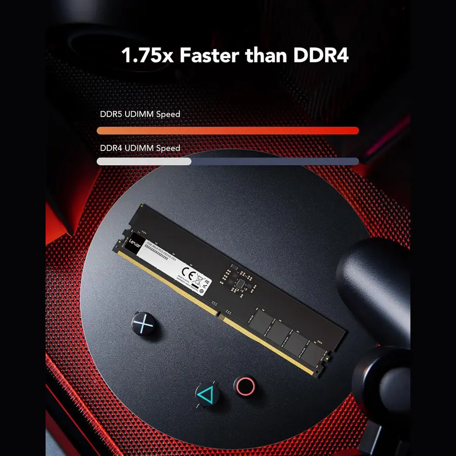 Lexar UDIMM 16GB DDR5 RAM 5600MHz | 288-Pin, CL46-45-45-90, 1.1V, High-Performance Gaming DRAM U-DIMM For PC (LD5U16G56C46ST-BGS) - Image 4