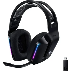 Logitech G733 Wireless Headset | Detachable 6mm Mic, LIGHTSPEED, LIGHTSYNC RGB, Black, 981-000867