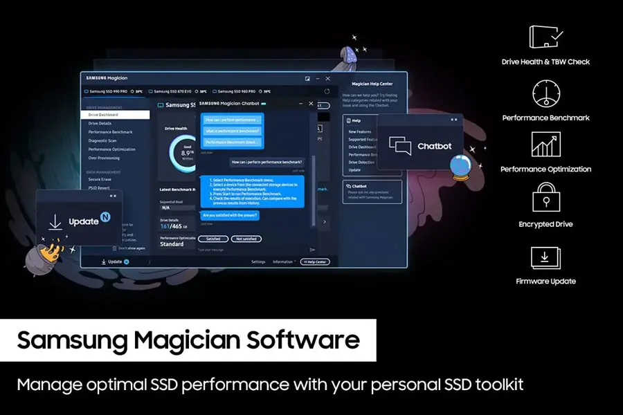 Samsung 990 PRO PCIe 4.0 NVMe SSD 2TB MZ-V9P2T0 M.2 2280 - Image 4
