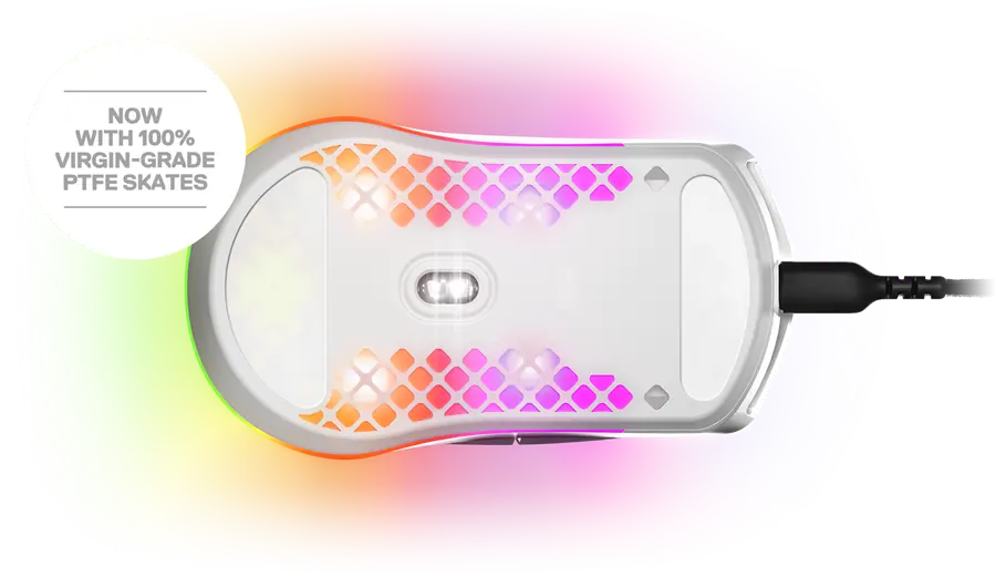 SteelSeries Aerox 3 2022 Edition Ultra Lightweight Wired Gaming Mouse - Snow - 62603 - Image 4