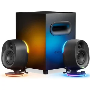 SteelSeries Arena 7 Illuminated 2.1 Gaming Speakers – 61542 | UK Plug – USB, Bluetooth