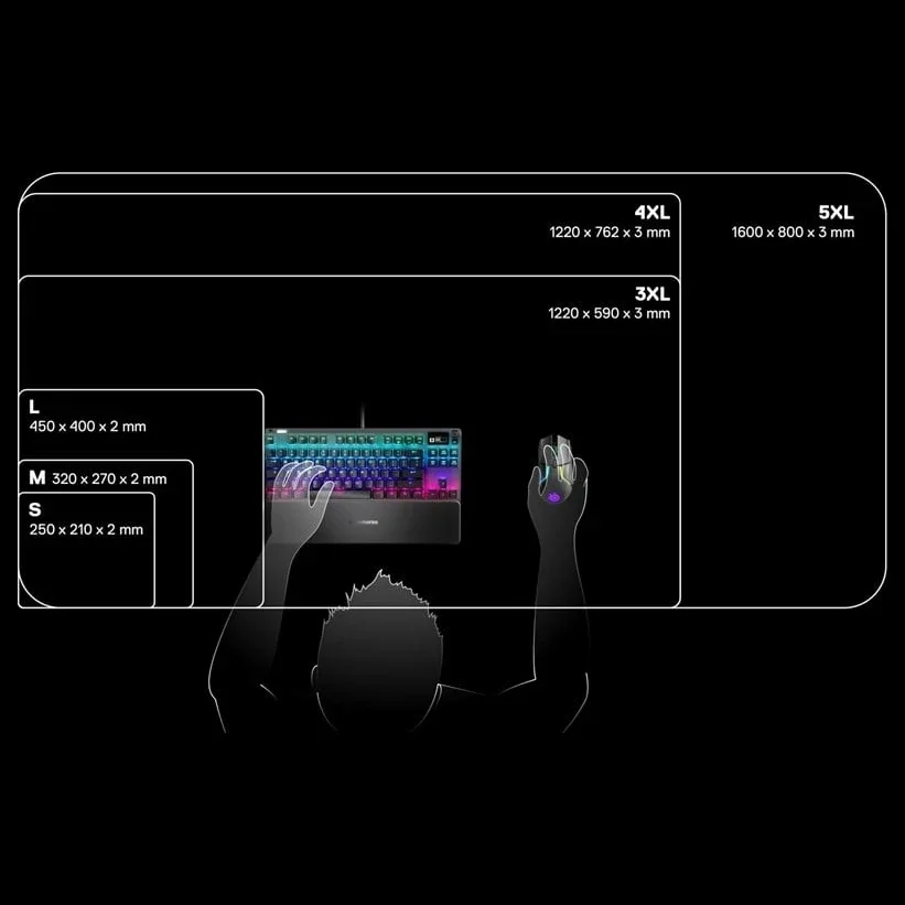 SteelSeries QcK Cloth Gaming Mouse Pad Large | 450mm x 400mm x 2mm, 63003 - Image 3