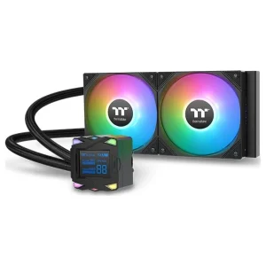 Thermaltake LA240-S ARGB Sync AIO Liquid CPU Cooler | 2.4" LCD, 240mm Radiator, 2500 RPM Fans, Black