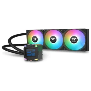 Thermaltake LA360-S ARGB Sync AIO Liquid CPU Cooler | 2.4" LCD, 360mm Radiator, 2500 RPM Fans, Black