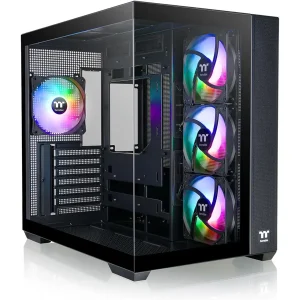 Thermaltake View 380 TG ARGB ATX Case | 4x120mm ARGB Fans, Dual Tempered Glass, Dual Chamber, Black