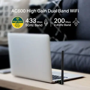 TP-Link Archer T2U Plus AC600 High Gain Wireless Dual Band USB Adapter | Ver 1.0