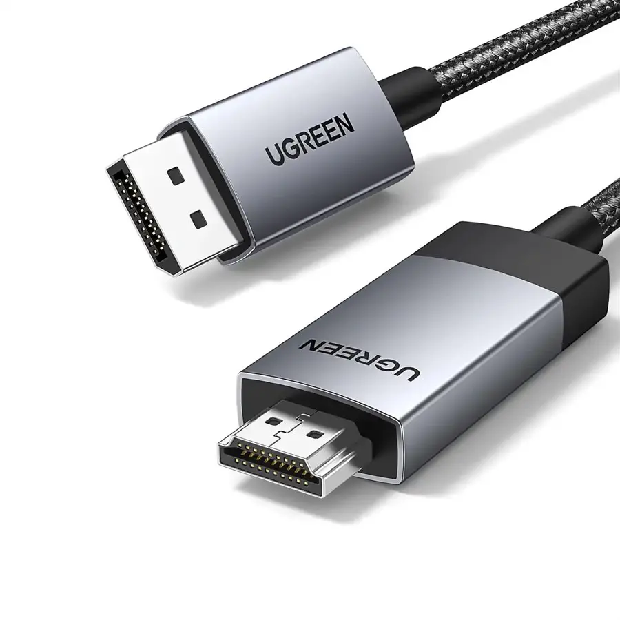 UGREEN 25491 DisplayPort 1.2 to HDMI Cable 3 Meter | 4K@60Hz, HDR10, 18Gbps, Active Chipset, Nylon Braided, Aluminum Alloy Connectors