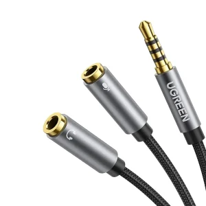 UGREEN 30619 Headphone Splitter | 3.5mm TRRS, 2 Female To 1 Male Mic And Audio Y Splitter