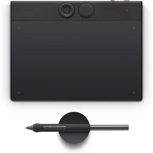 Wacom Intuos Pro Small Digitiser PTK470K0B, 8192 Pressure Levels, Tilt Recognition, Multi-Touch, USB, Bluetooth, Black